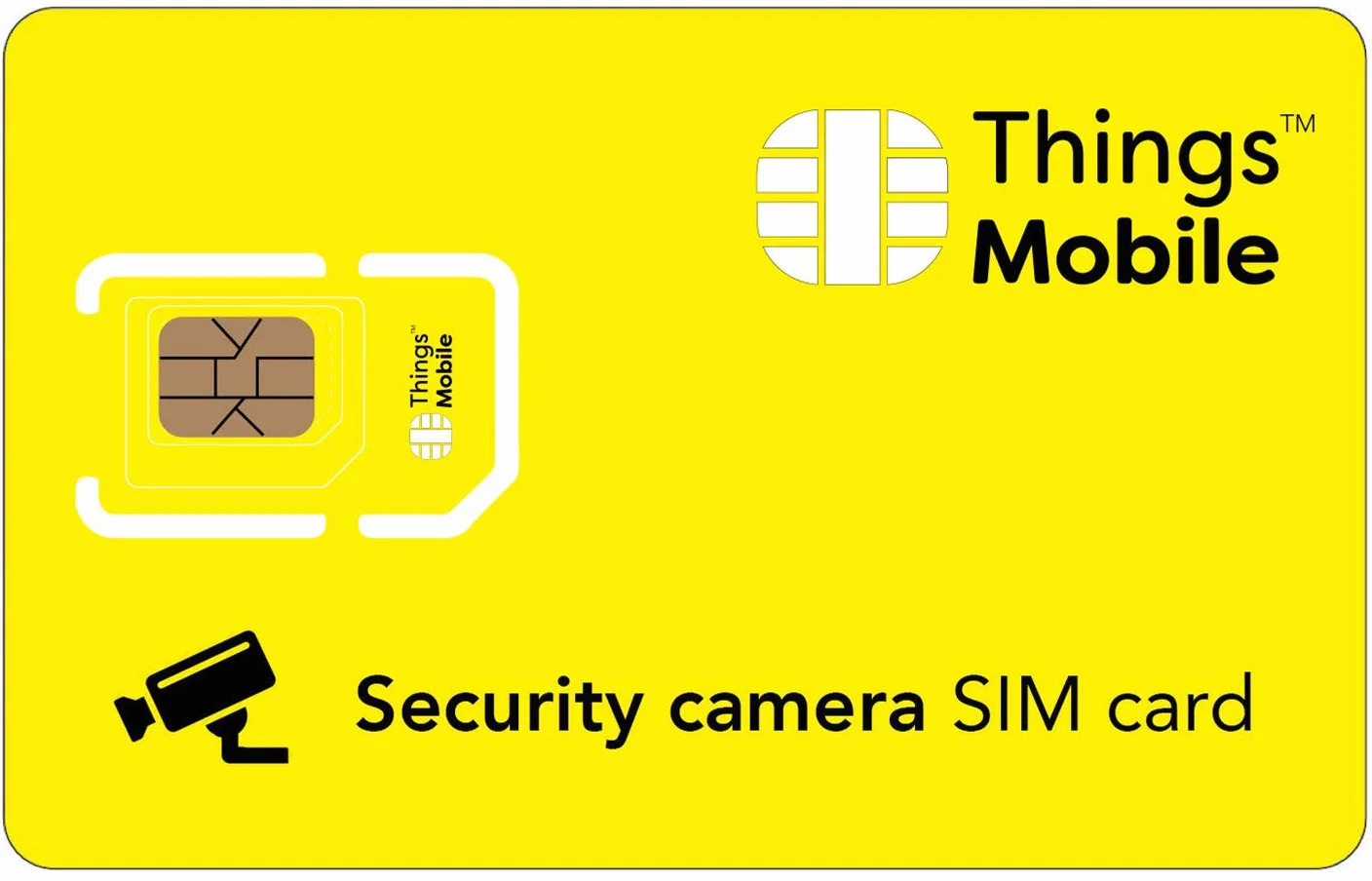 Things Mobile Tarjeta SIM para VIDEOCÁMARA con Cobertura Global GSM/2G/3G/4G, 10€ crédito incluido