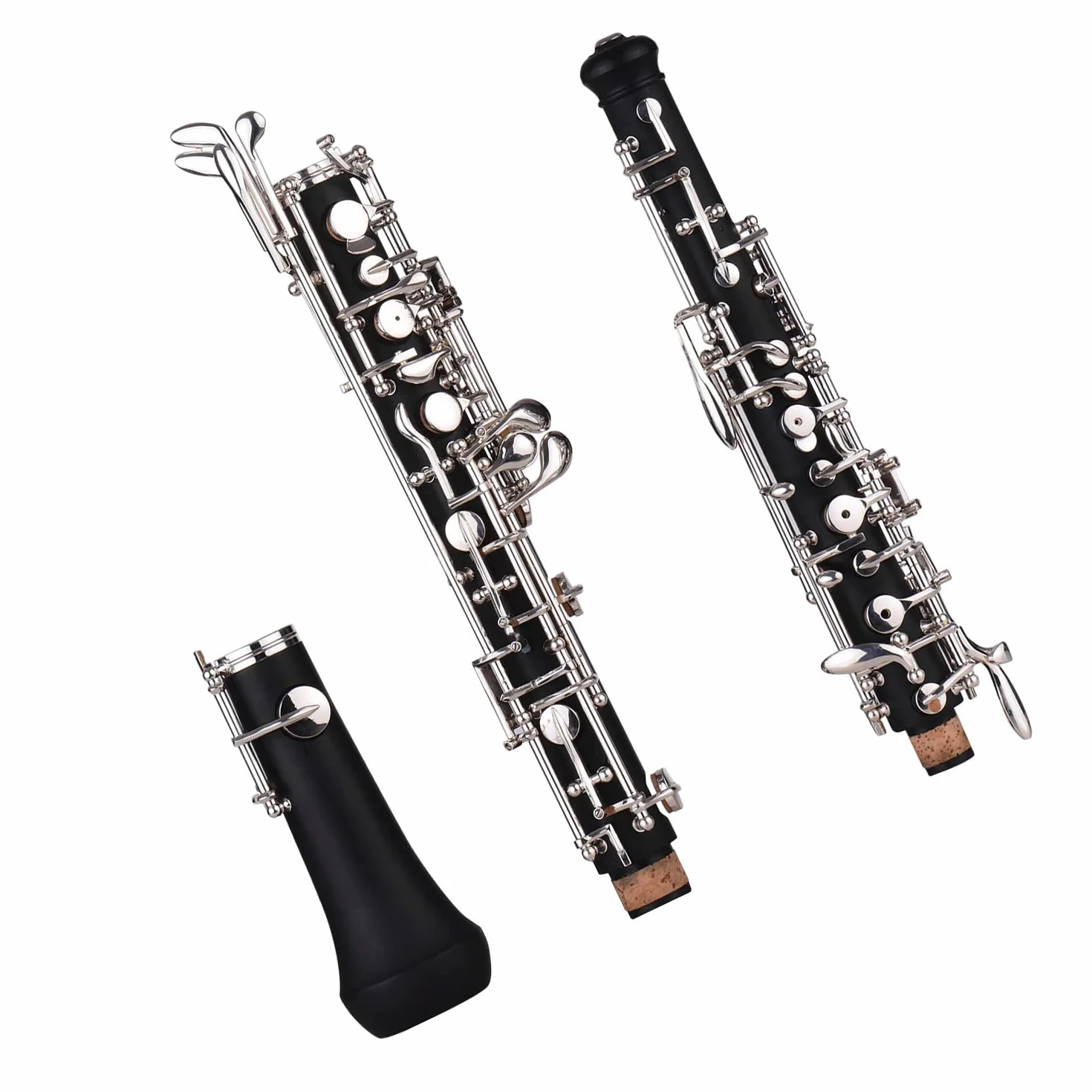 Oboe Tecla C Teclas Instrumento de Viento Semiautomático Chapado en Níquel Estilo con Cañas de Oboe Bolsa de Transporte de Cuero Destornillador Paño de Limpieza