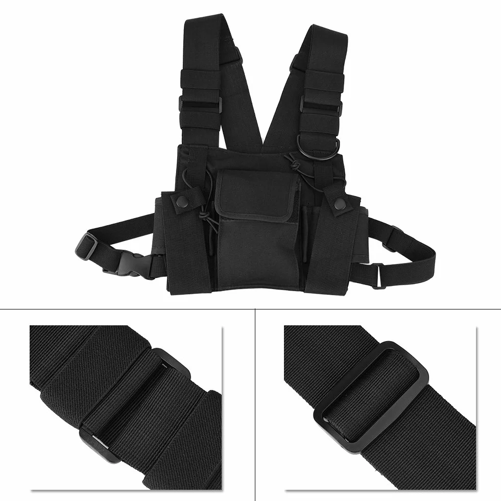 Sonew Walkie Talkie Bolsillo, Arnés de Nylon Mochila Funda para Walkie-Talkie, Radio, Dispositivos Electronicos Portatiles