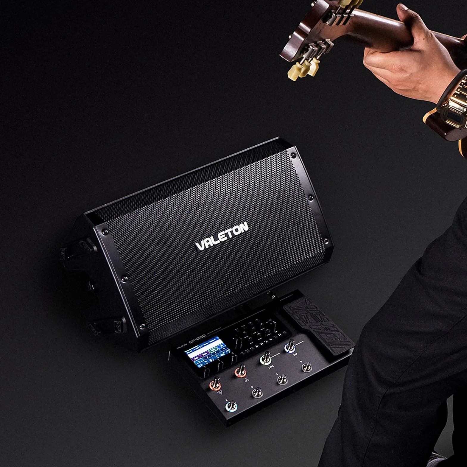 Valeton Altavoz activo FRFR de 10 pulgadas y 2 vías de 1300 vatios para modeladores de guitarra, bajo, multi FX y amplificador