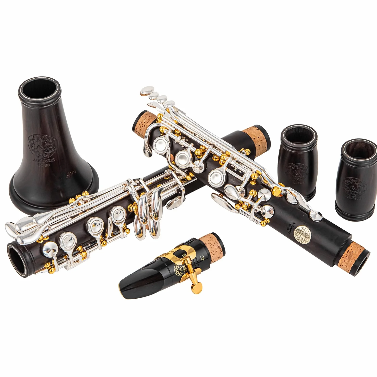 Mecanismo de meseta EG-S - Agujeros cubiertos, 17 teclas, 18 teclas, cuerpo de ébano chapado en plata, clarinetes para jugar al aire libre en invierno para jugadores con manos muy pequeñas