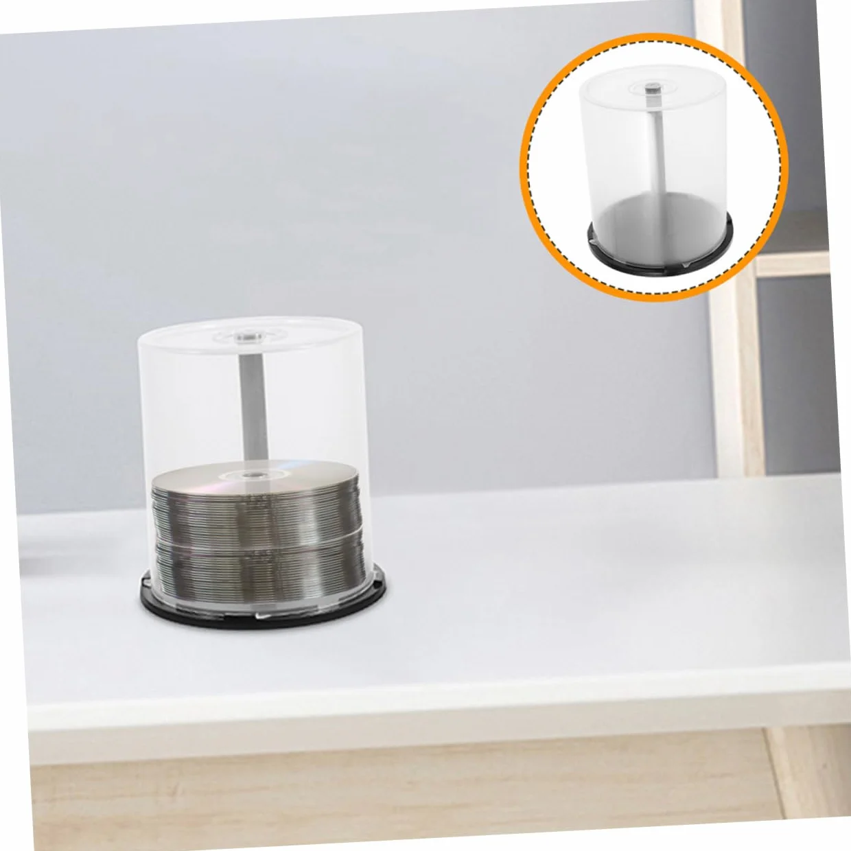 iplusmile Contenedores de Plástico para Guardar CD y Dvd Gran Capacidad, Diseño Minimalista y Ahorro de Espacio, Paquete de 4 Unidades para Hogar y Oficina