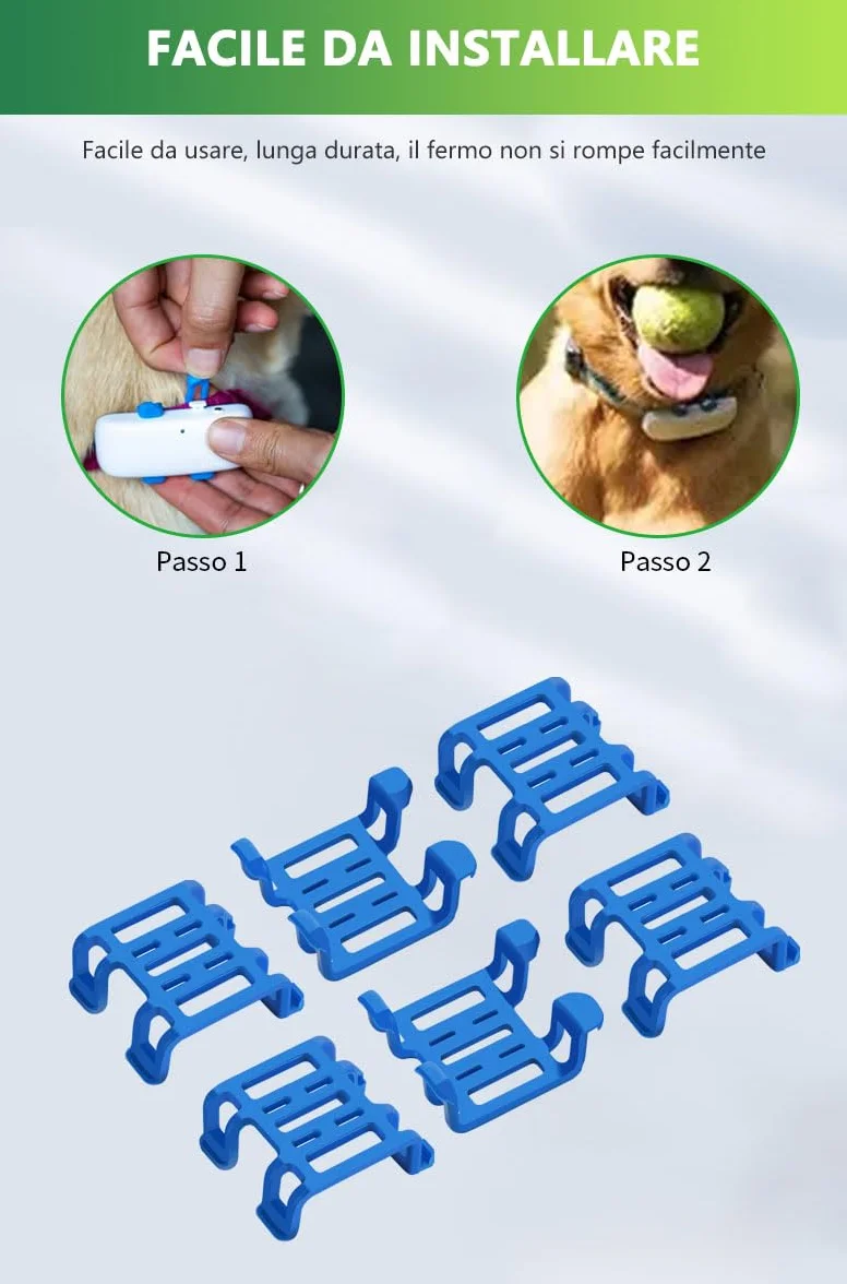 Localizador GPS Perros Rubber Clips Compatibile con Tracti GPS Dog 4 Tracker Recambio de 6 Clips XL para Collar Localizador de Perros