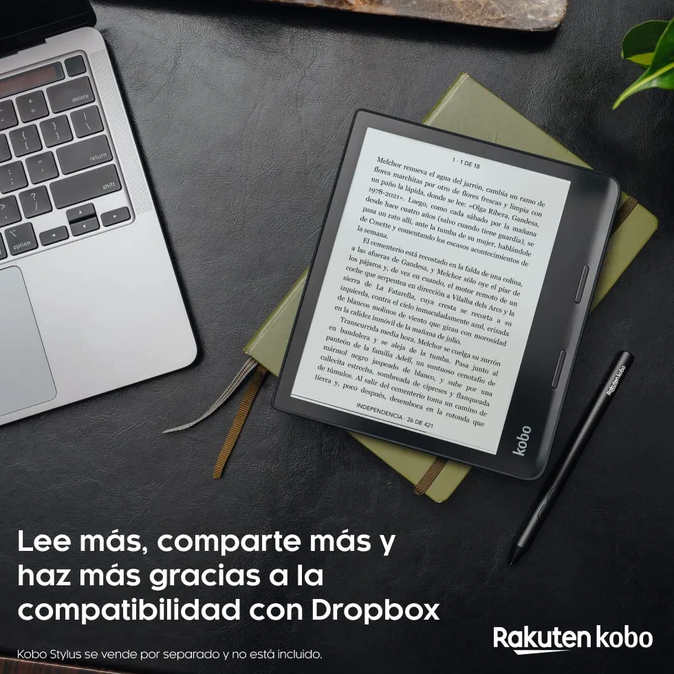 Rakuten Kobo Sage eReader 8" táctil HD Carta E Ink antirreflejos Resistente al Agua 32GB Negro