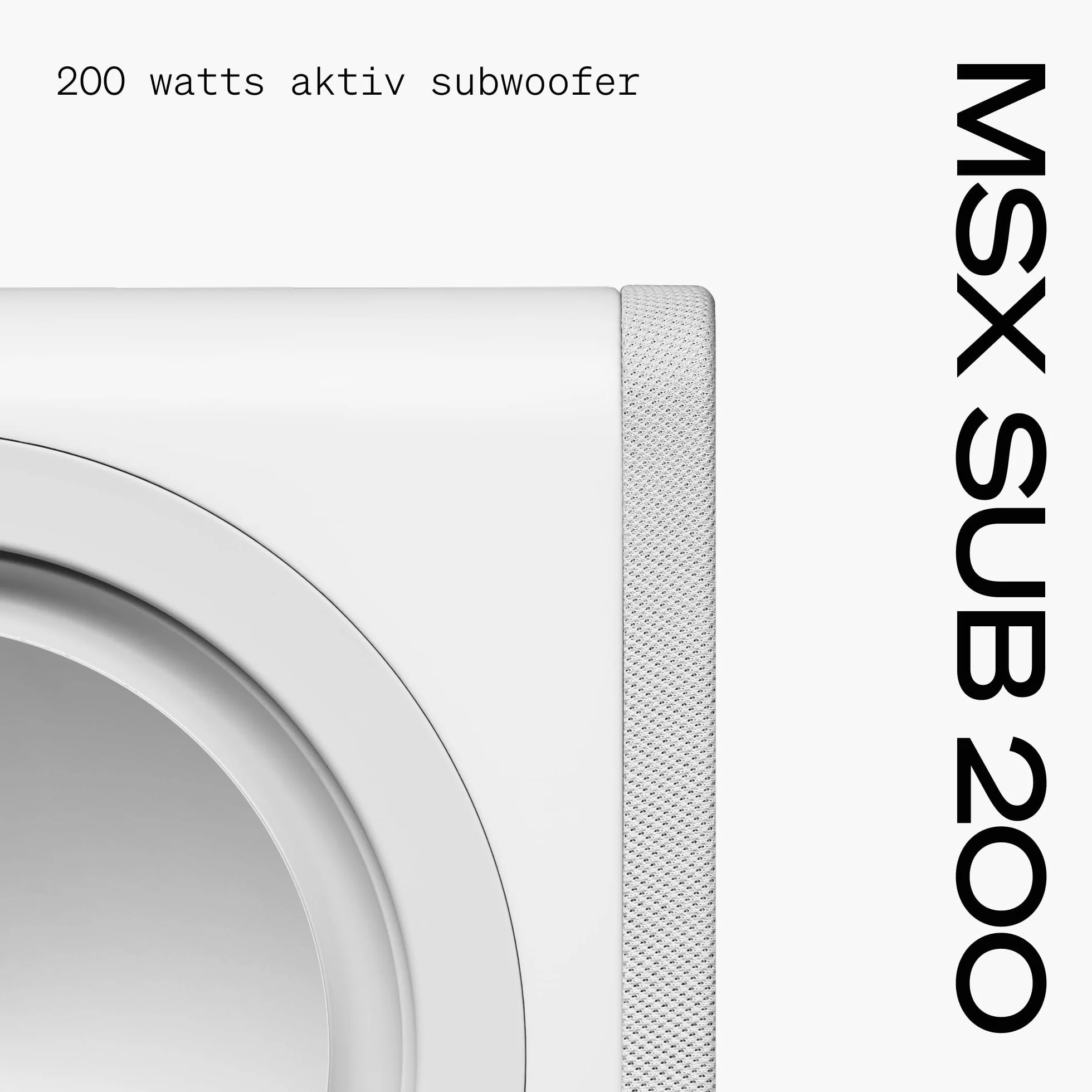 Cambridge Audio MSX Sub 200 - Subwoofer Activo 200W Compacto Altavoz HiFi Graves con Doble Driver, Ajuste Frecuencia & Fase, Cine en Casa & Sistemas Estéreo – Blanco