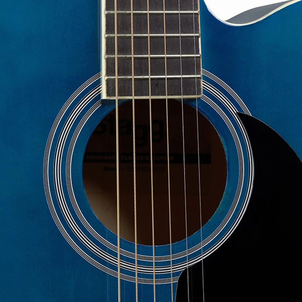 Guitarra acústica de auditorio Stagg, azul