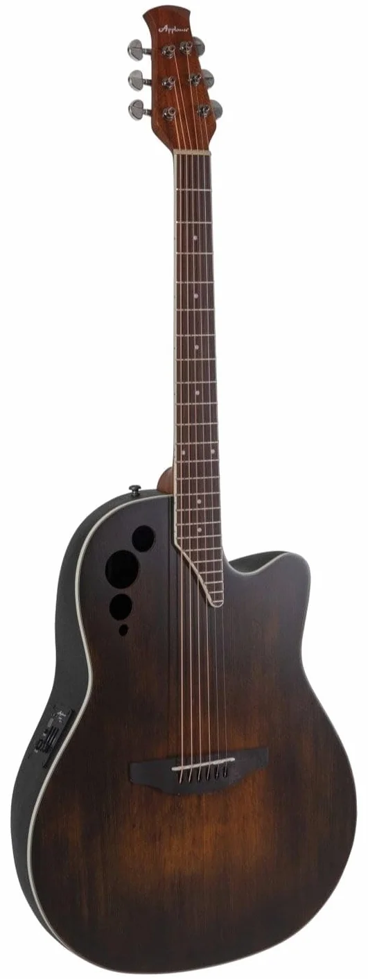 Applause E-Guitarra acústica Elite AE44 Mid Cutaway - Cuerpo Roundback Lyrachord Mid-Depth - Preamplificador AP3TP- Tapa de abeto - Vintage Varnish Satin - AE44-7S