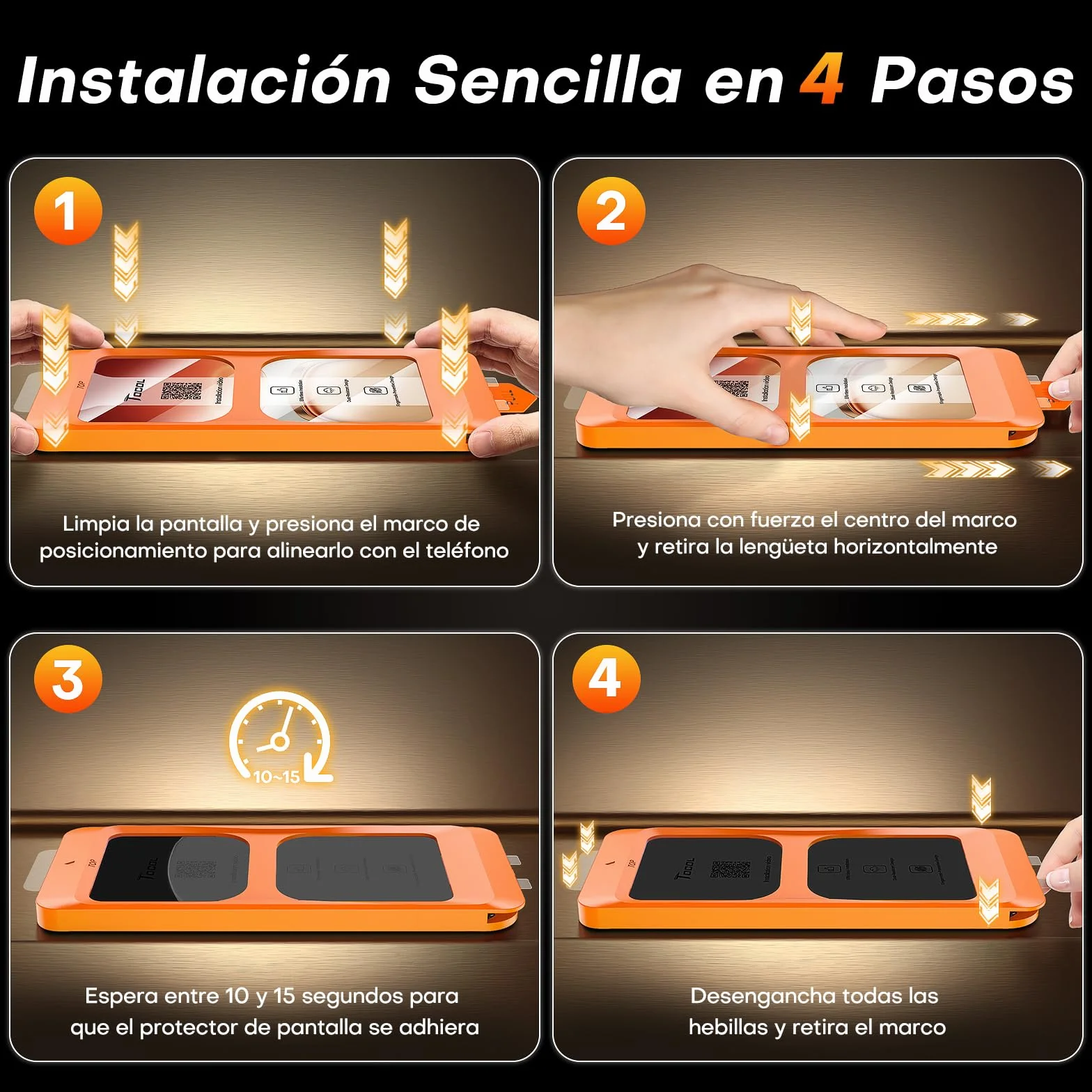 TOCOL Protector Pantalla para iPhone 17 Pro Max, Alineación Automática para Una Instalación Rápida, Cristal Templado de Dureza 9H Inastillable, HD Transparente, 2 Piezas