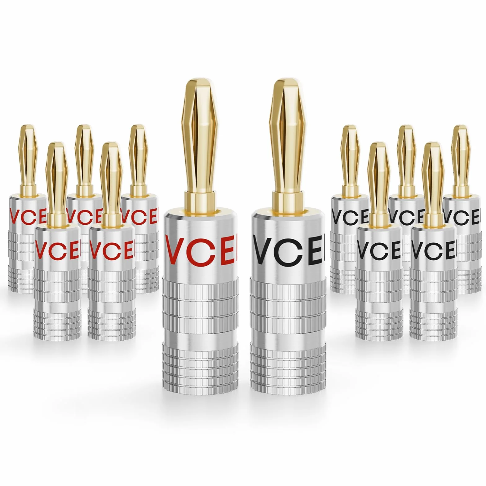 VCELINK Conector Banana Chapado en Oro 0,75-4 mm 8 Unidades para Cable Speakon Altavoces