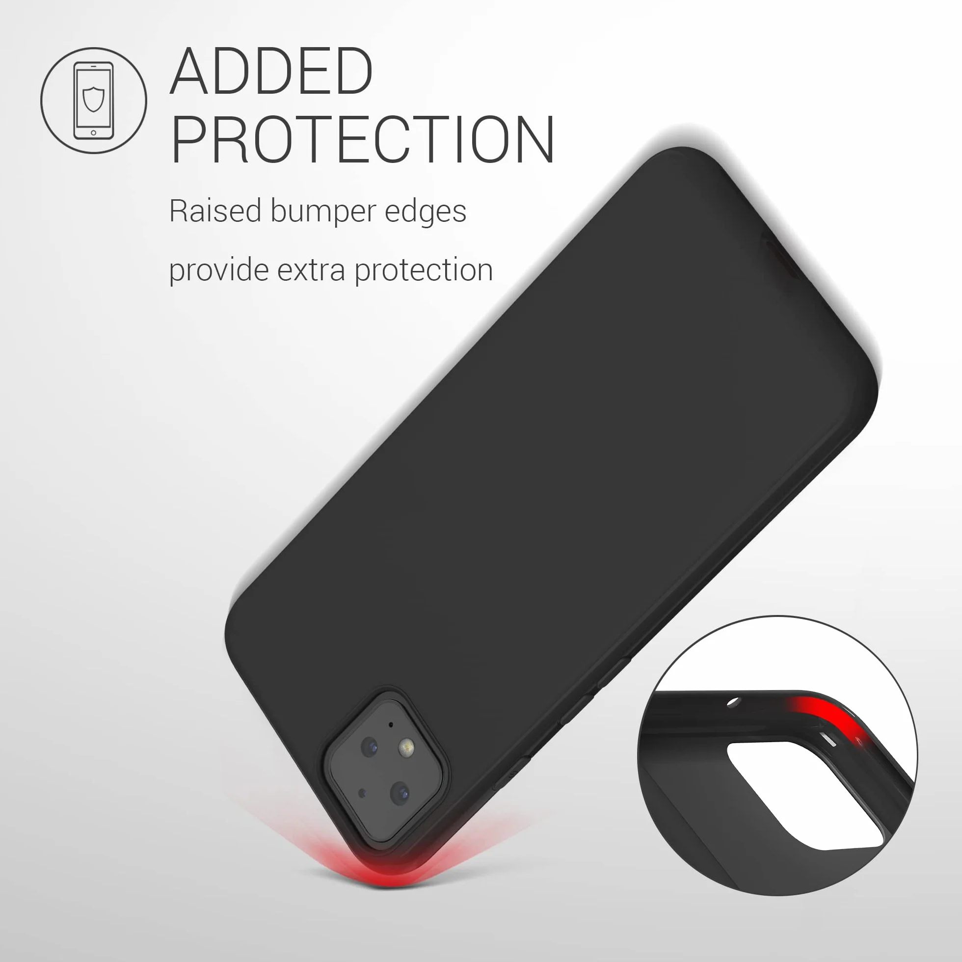 Funda kwmobile para Google Pixel 4 Carcasa TPU Silicona Negro Mate