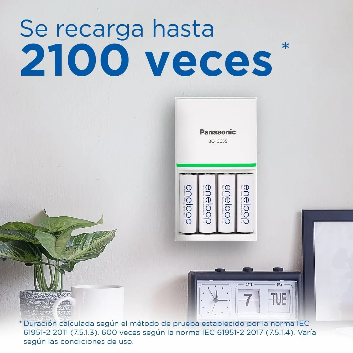 eneloop Pilas Recargables AA/Mignon 2000 mAh Ni-MH Paquete de 4