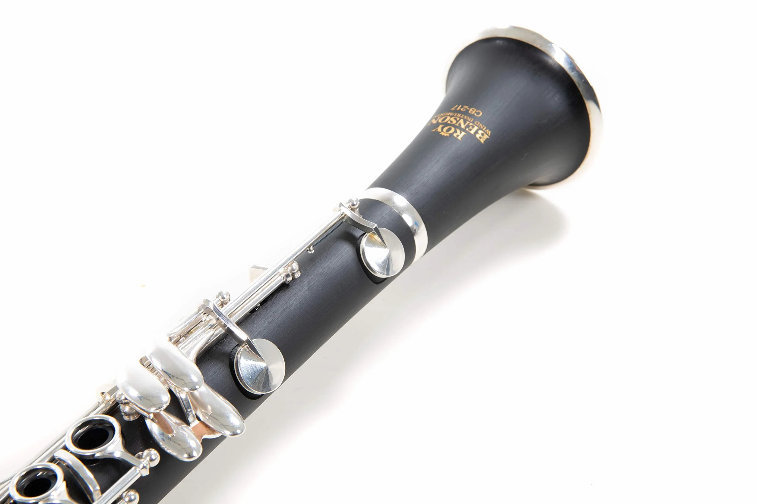 Roy Benson Clarinete Sib CB-217 (con sistema Boehm, cuerpo de ebonita, mecanismo niquelado, incluye accesorios de cuidado y estuche rectangular, con juego de mochila)
