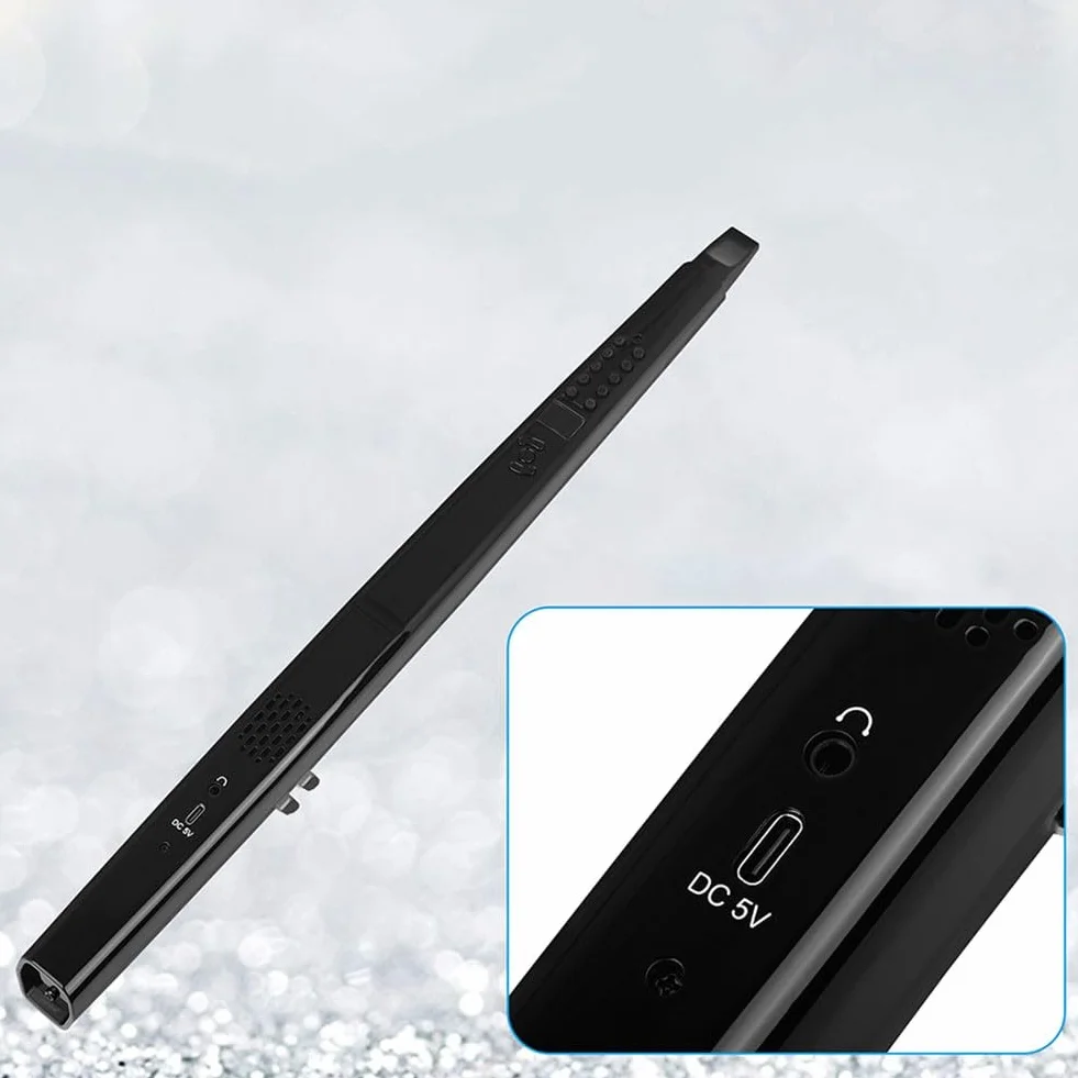 Kit de saxofón eléctrico, flauta eléctrica Blowpip Saxofón pantalla LED doble función de voz para salida MIDI adecuado para todas las edades