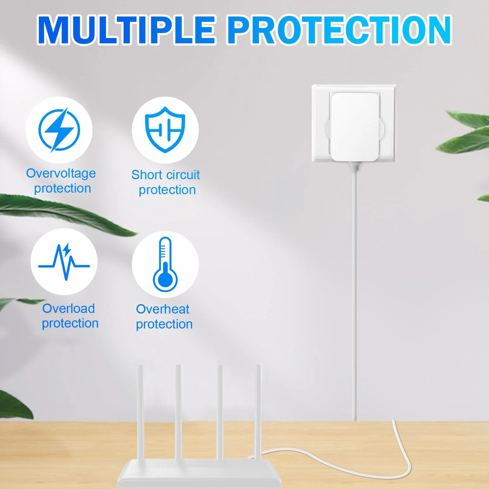 12V 2A Fuente de Alimentación Universal 24W AC/DC Adaptador de Corriente 100-240v 50/60hz Transformador 2000mA para Tiras Strisce LED, Cámaras CCTV Altavoces, Router 5,5x2,5mm Blanco