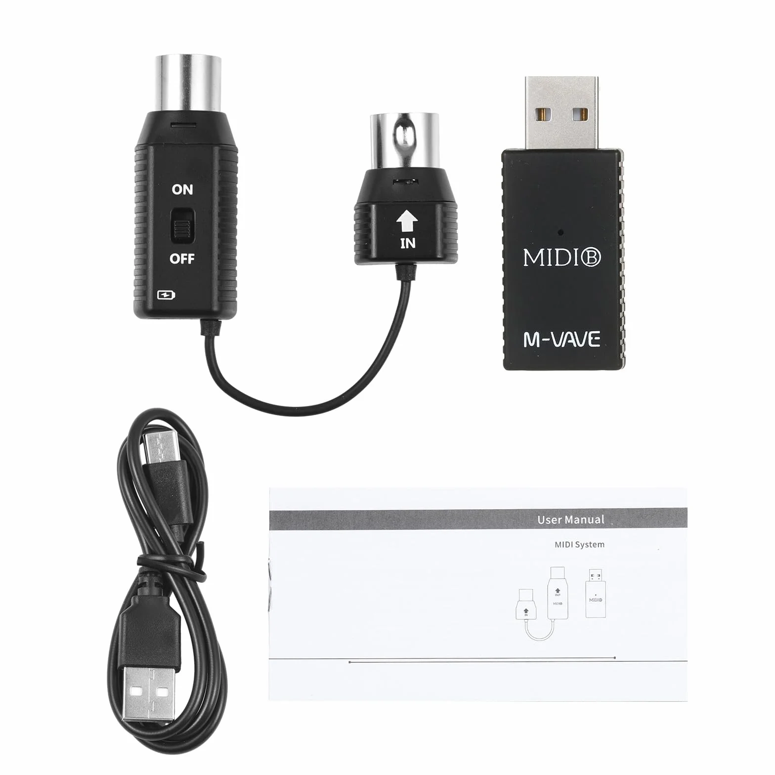 MS1 Mini Sistema de transmisión inalámbrico Sistema Midi Adaptador inalámbrico Midi Soporte Plug and Play para Dispositivos con Interfaz Midi