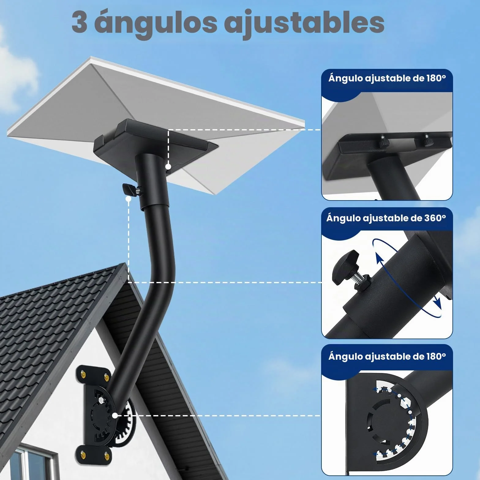 Soporte Starlink Gen 3 360° Ajustable Placa Montaje Techo Compatible Antena Estándar
