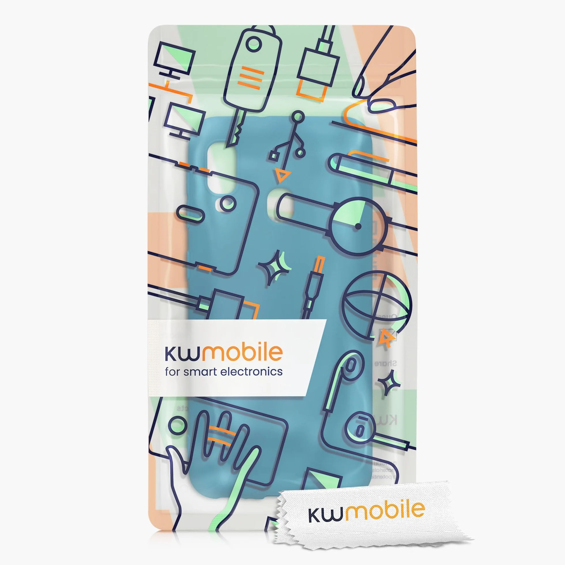 kwmobile Funda Samsung Galaxy A20e Carcasa TPU Silicona Bordes elevados Azul océano