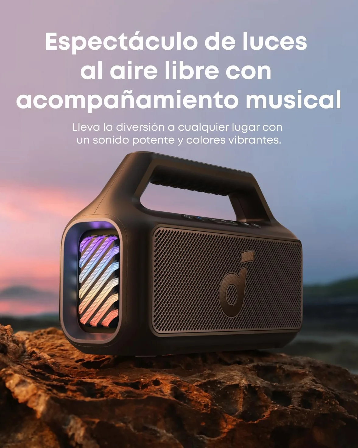 Soundcore Boom 2 Altavoz Bluetooth 80W Subwoofer BassUp™ 24h IPX7 Luces RGB USB-C