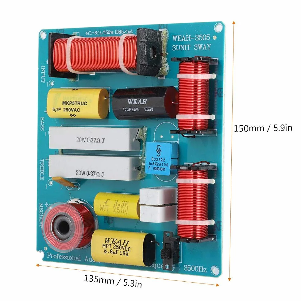 Divisor de frecuencia de 3 vías 300W para altavoz KTV DIY