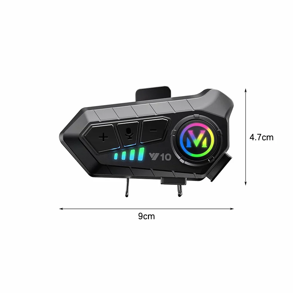 Intercomunicador de Motocicleta Bluetooth Casco Auricular con Cancelación de Ruido y Llamadas HD
