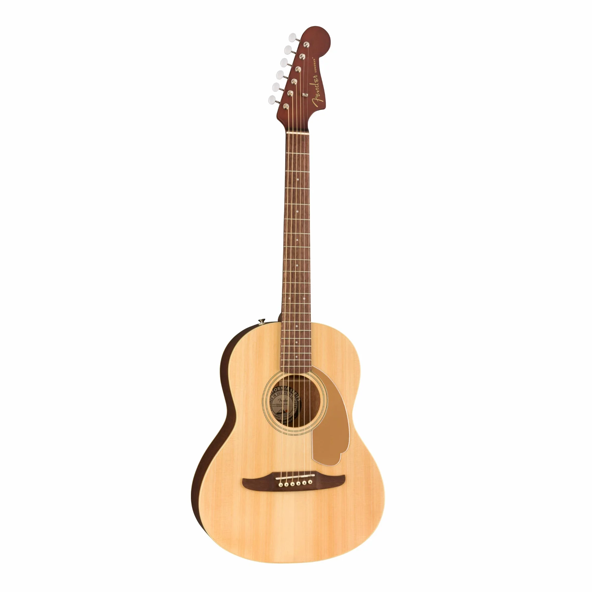 Fender Sonoran Mini Guitarra Acústica, Tapa de Abeto o Caoba, Escala de 24.1 Pulgadas, Cabeza Strat, Refuerzos Acanalados, Funda Incluida, Natural