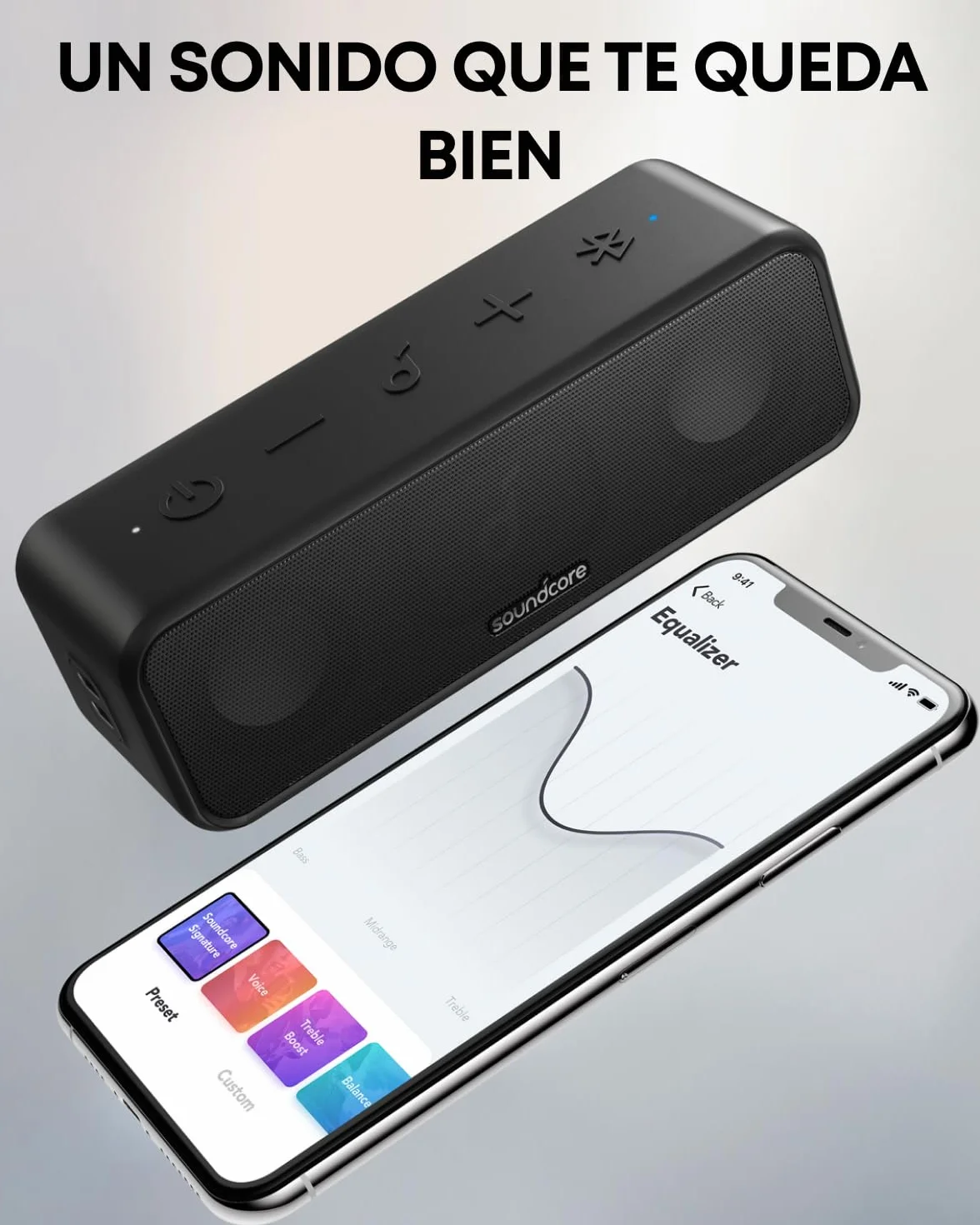 Soundcore 3 Altavoz Bluetooth Potente, Altavoz portátil, Graves optimizados, 24 Horas de reproducción, IPX7, Sonido Personalizable