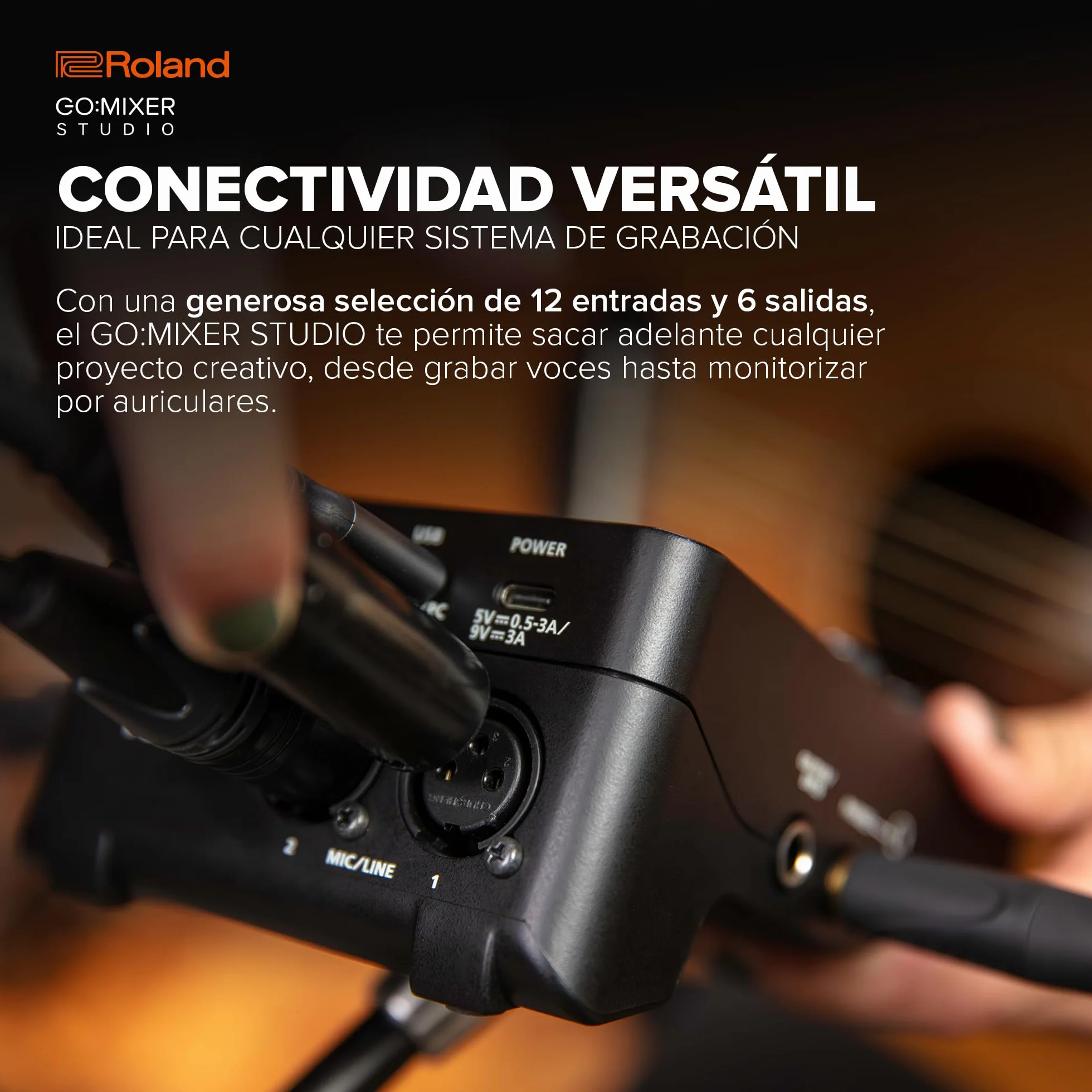 Roland GO:MIXER STUDIO | Mezclador multicanal portátil e interfaz de audio | Perfecto para creadores de contenido y músicos | Calidad de audio de estudio | Efectos integrados