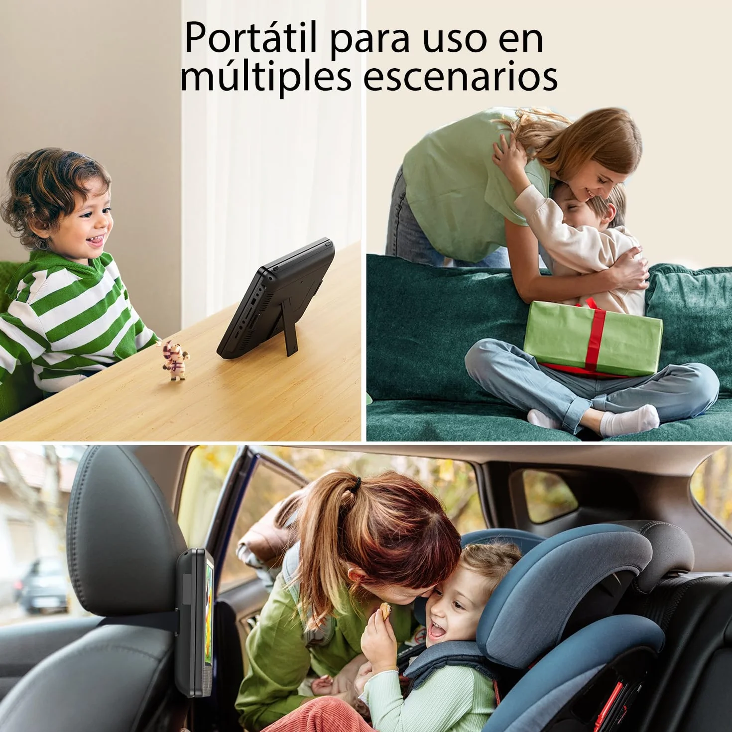 YOTON Reproductor de DVD portátil para niños, 10,5 pulgadas, compatible con USB/SD, con soporte para reposacabezas, 5 horas de