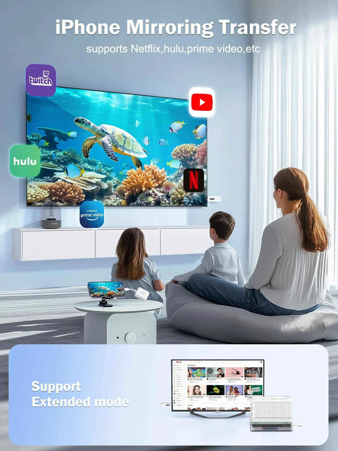 Lemorele HDMI Inalámbrico Transmisor y Receptor 5G 50M Wireless FHD Emisor