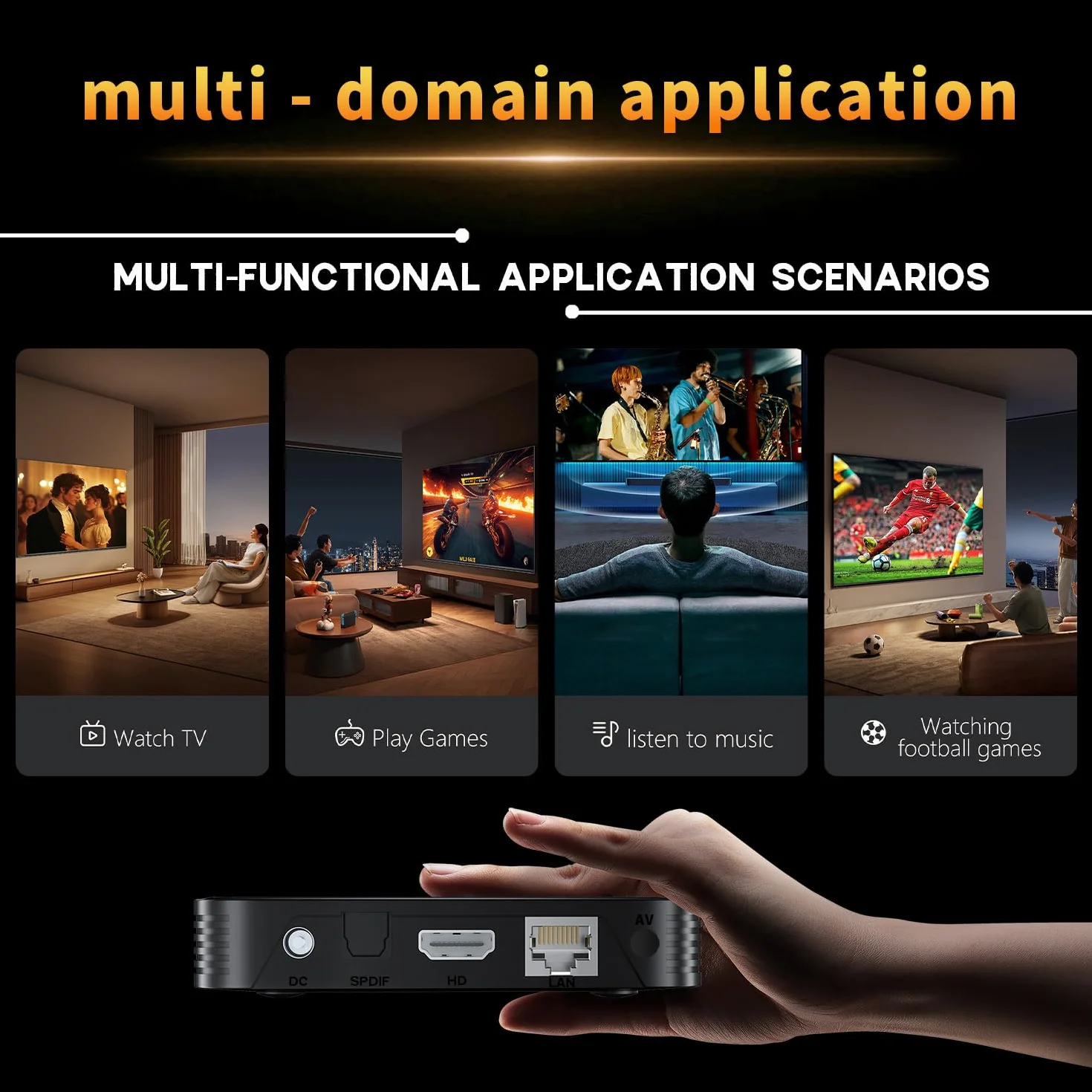Android TV Box 14.0, Smart TV Box with 4G RAM 32G ROM RK3528 Quad-Core 64bit Cortex-A53 Mali 450 MP2 GPU Ethernet 10/100M 2.4G/5G WiFi BT V5.4 HD 4K