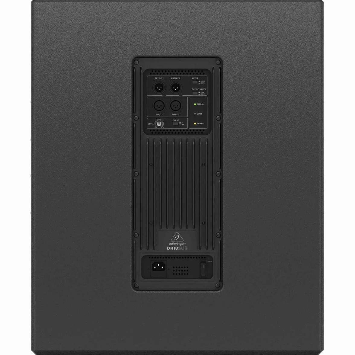 Behringer DR18SUB Subwoofer PA De 18 Pulgadas, 2400 Vatios, Activo, Con Crossover Estéreo Integrado