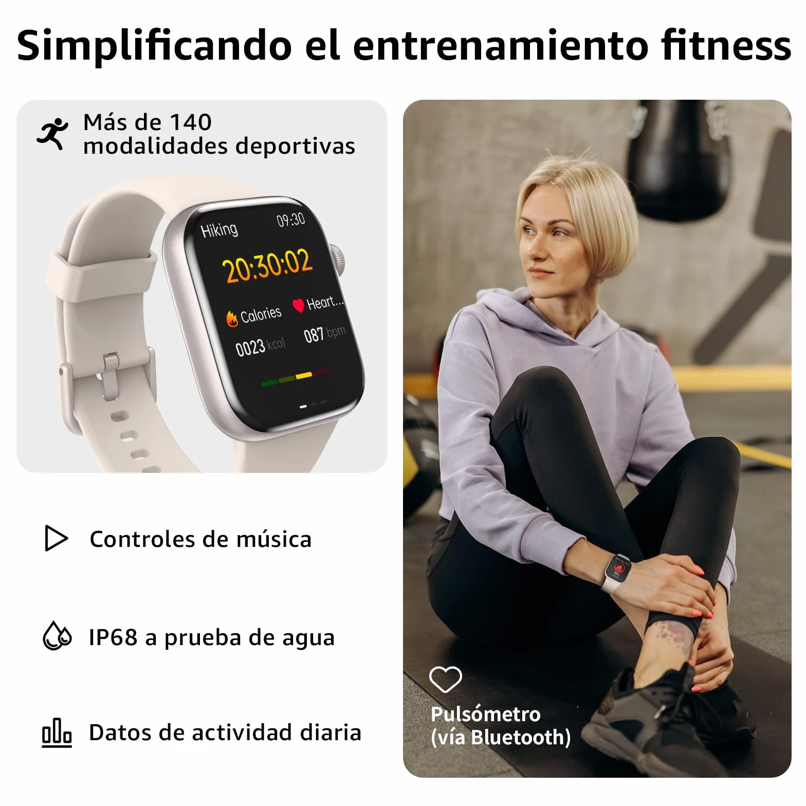 Reloj Inteligente Mujer Hombre, 1.85" Smartwatch con Llamadas Bluetooth, 140+ Modos Deportivos Smart Watch con SpO2/Pulsómetro/Monitor de Sueño/Podómetro, Impermeable IP68 Smart Watch Para Android iOS
