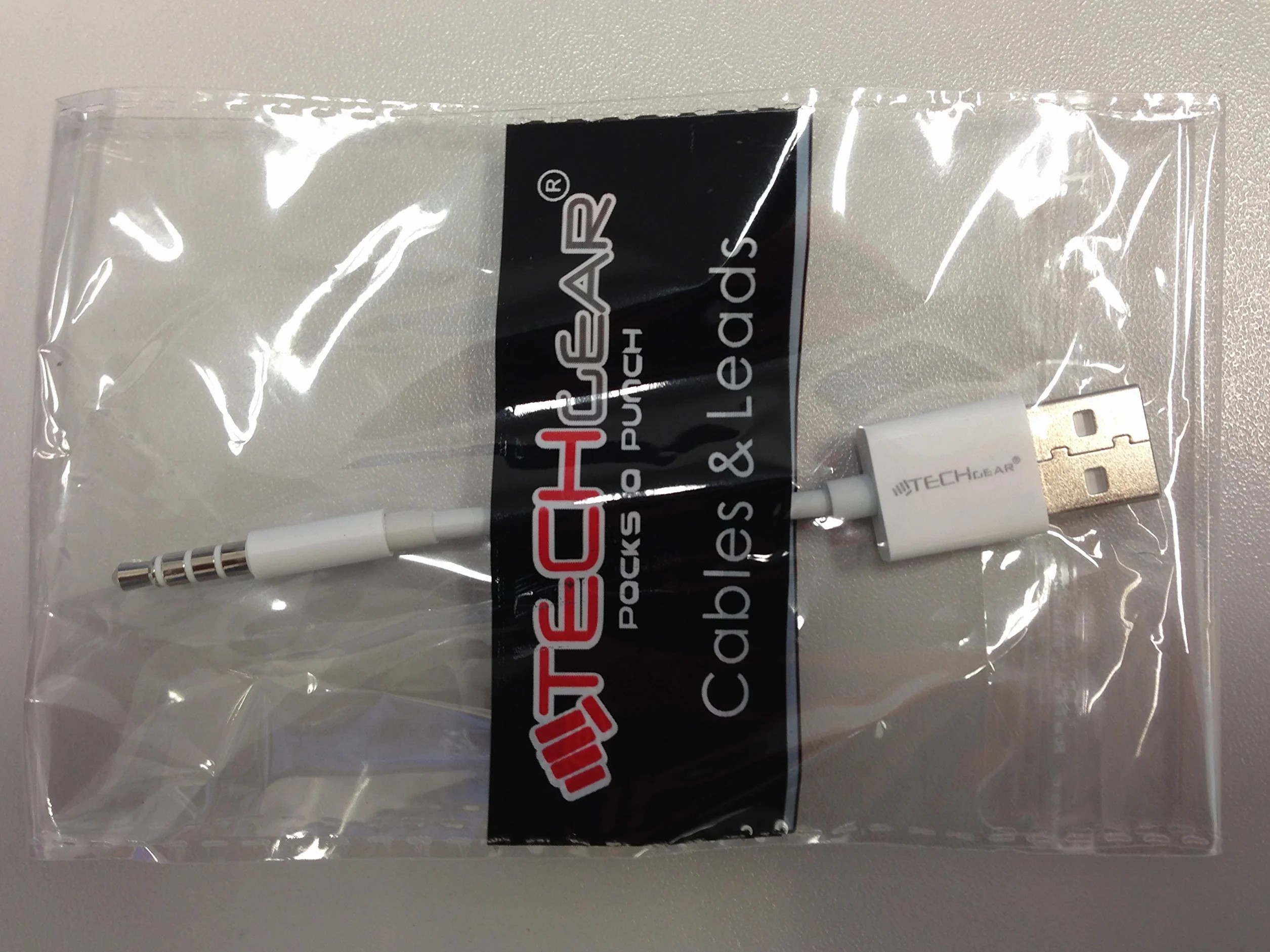 TECHGEAR Cable USB de sincronización de datos y carga compatible con Apple iPod Shuffle y Shuffle Clip de 3ª generación y 4ª generación
