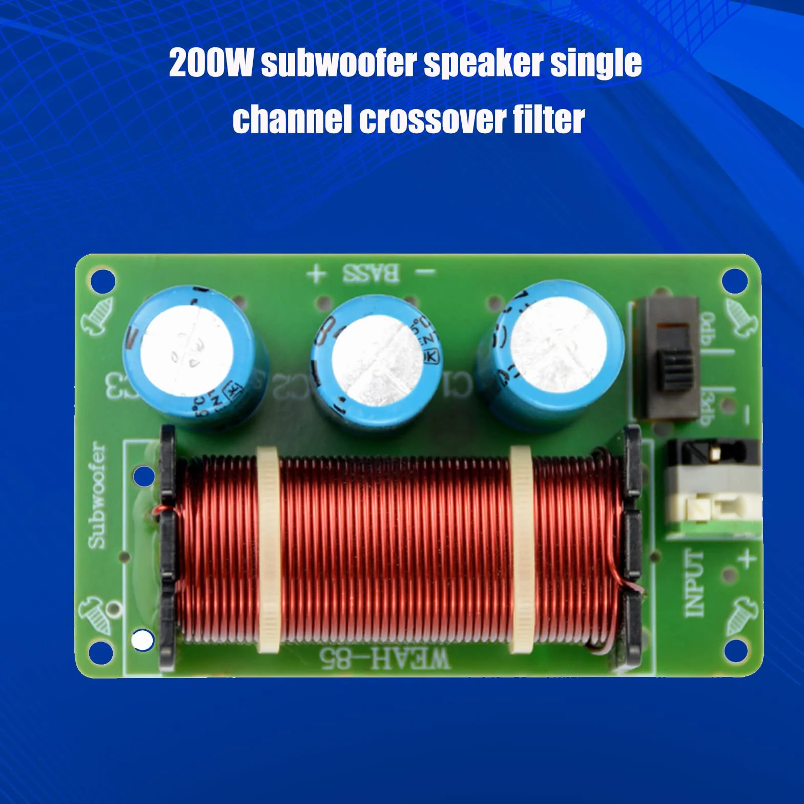 BuyWeek Filtro Cruzado Divisor de Frecuencia de Subwoofer de Graves, 200W de un Solo Canal para Altavoz de Audio