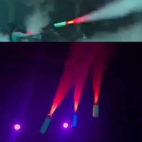 Cañón LED de Fiesta, Pistola de CO2 criogénica de Mano, Barra de Club Nocturno, Efecto de Chorro de DJ, Colorido con Manguera de Gas, nebulizador, Pistola de Humo, Efecto de Escenario en Aerosol