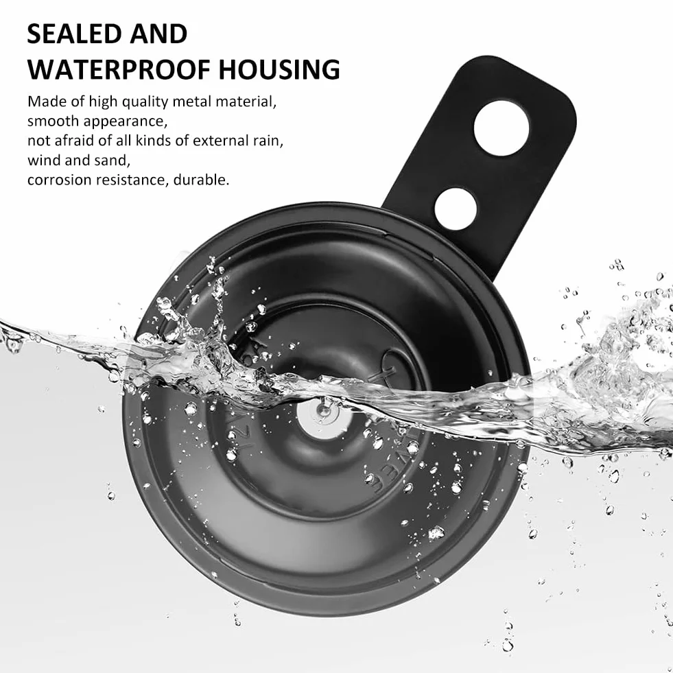 Claxon 12V Moto Bocinas,Claxon Moto 12V Potente Bocinas,Motocicleta Universal Horn Bocina,para Scooters,Triciclos,Negro