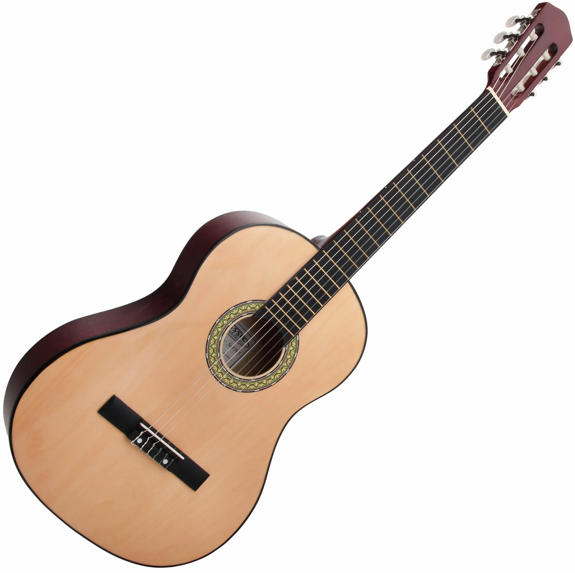 Classic Cantabile AS-851 4/4 Guitarra Clásica Conjunto Inicial (Set Completo Para Principiantes con Guitarra Clásica, Funda Gigbag, Cuerdas de Nylon, Libro/Curso, 3 Púas y Silbato Afinador)