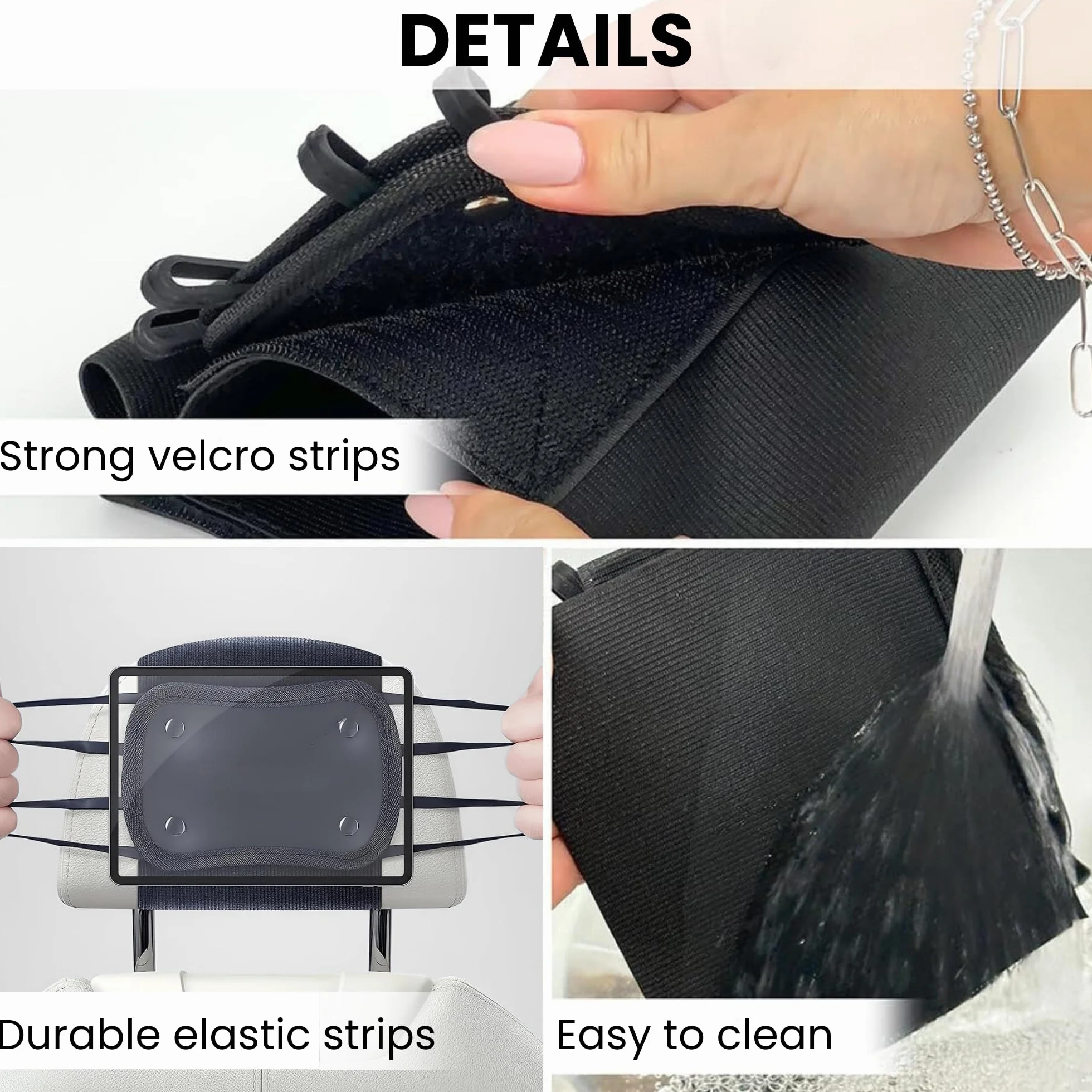 Soporte para Tablet en Coche - Reposacabezas Elástico para Todas las Tabletas de 6.5 a 11 Pulgadas, Compatible con iPad, Switch y Fire