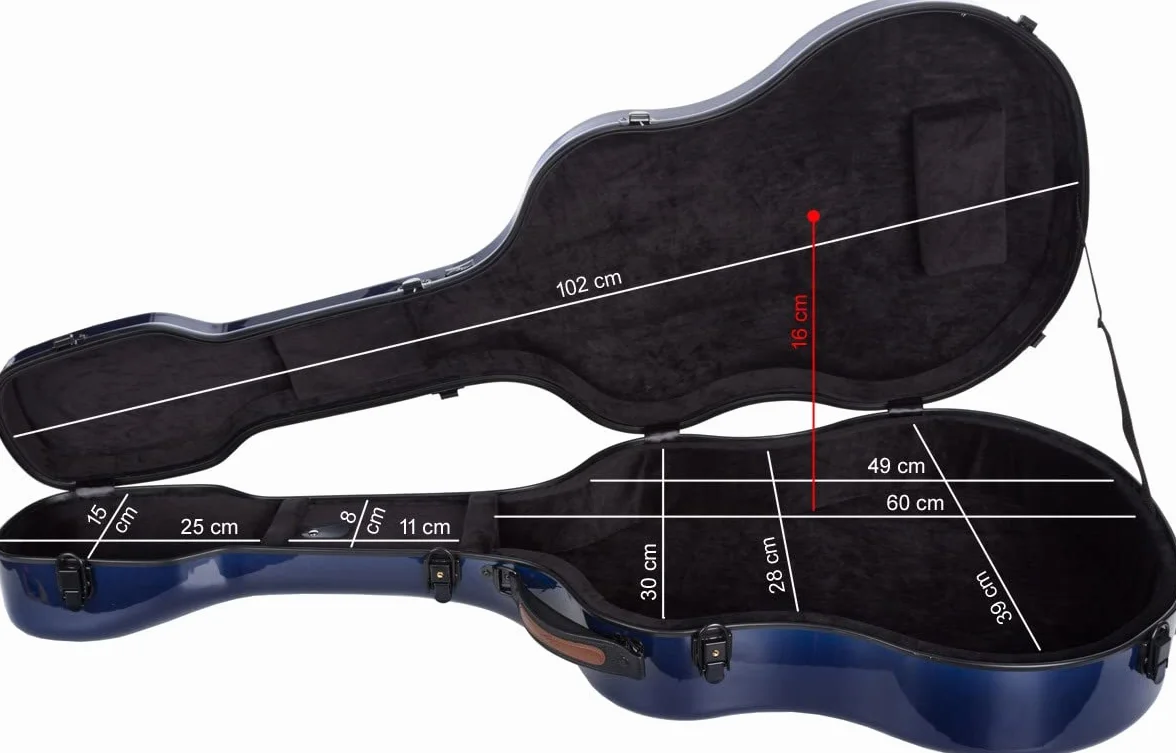 M-Case Modelada Estuche de Guitarra clásica 39” - 4/4 Fiberglass Ultra Light Azul Marino