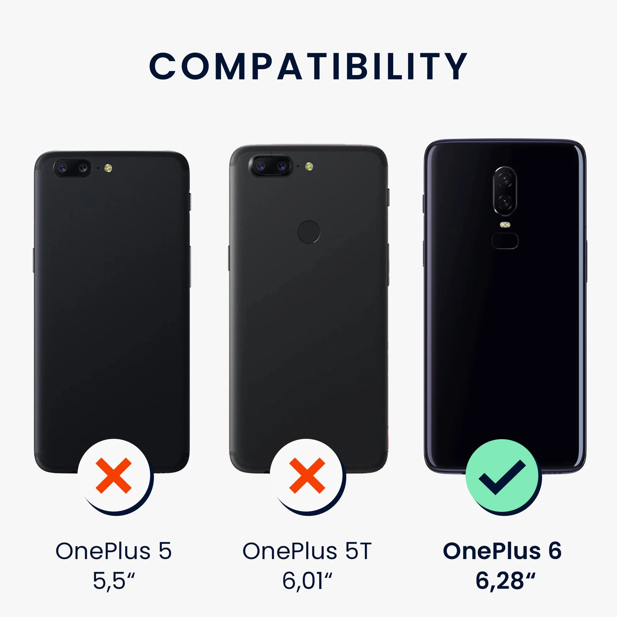 kwmobile Carcasa Compatible con OnePlus 6 Funda - Case TPU y Silicona antigolpes - Negro Mate