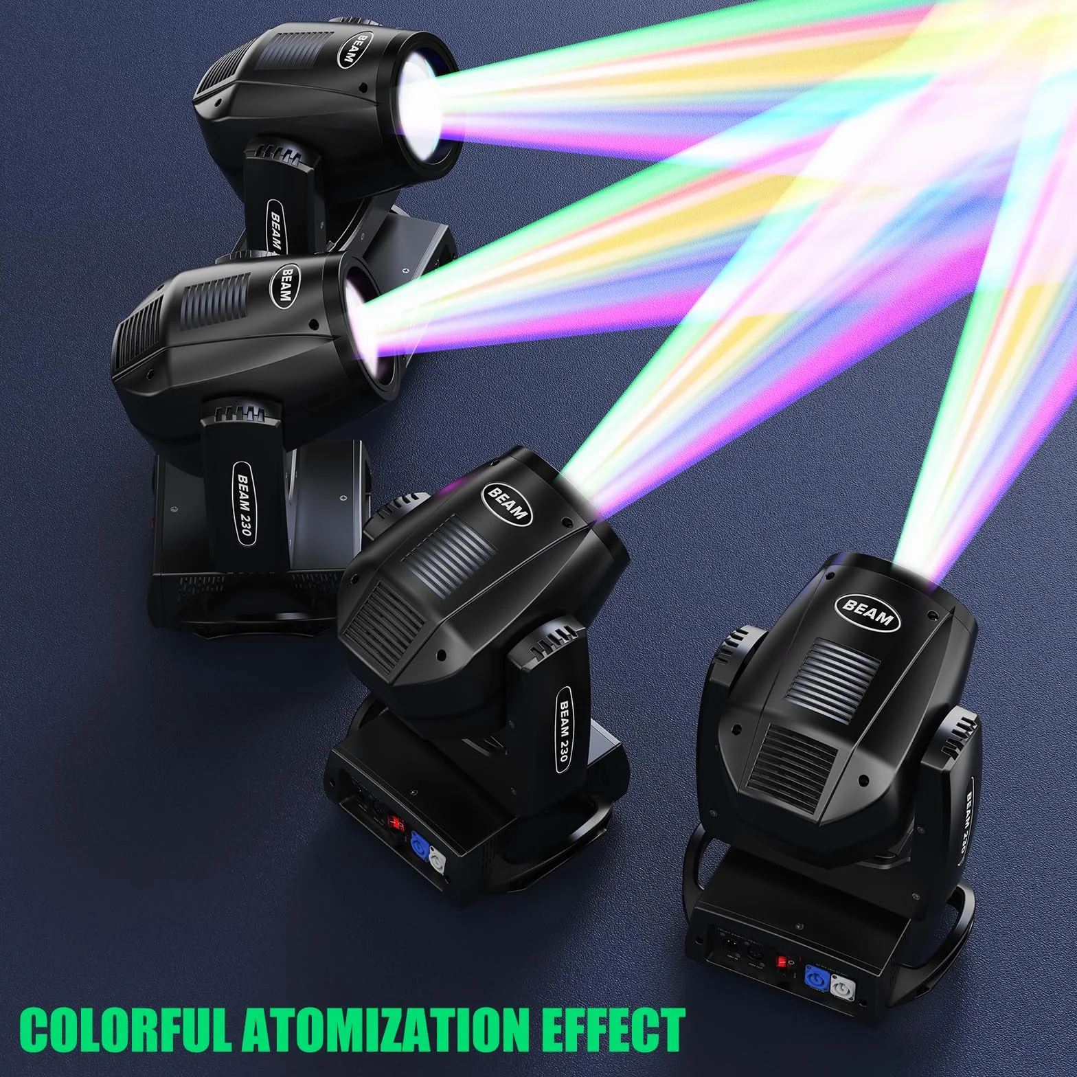 230W LED Moving Head Light, d-MX512 Disco Stage Beam Spot with 24 Prism 4 Control Modes Party Light for Wedding DJ Party Live Band Show (2 Pieces)