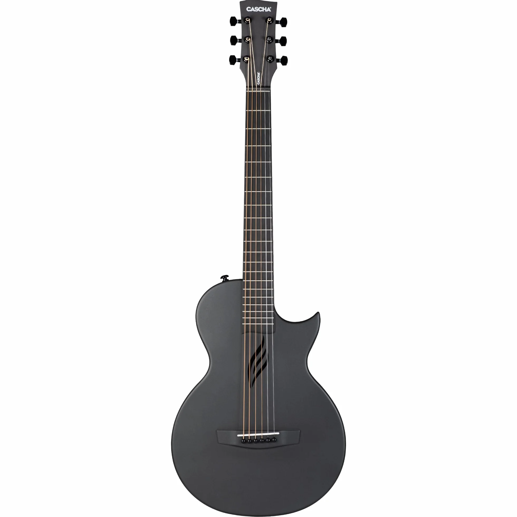 Cascha Guitarra acústica de fibra de carbono para principiantes, guitarra acústica para adultos, incluye funda, correa, paño de limpieza, púas y cuerdas de repuesto