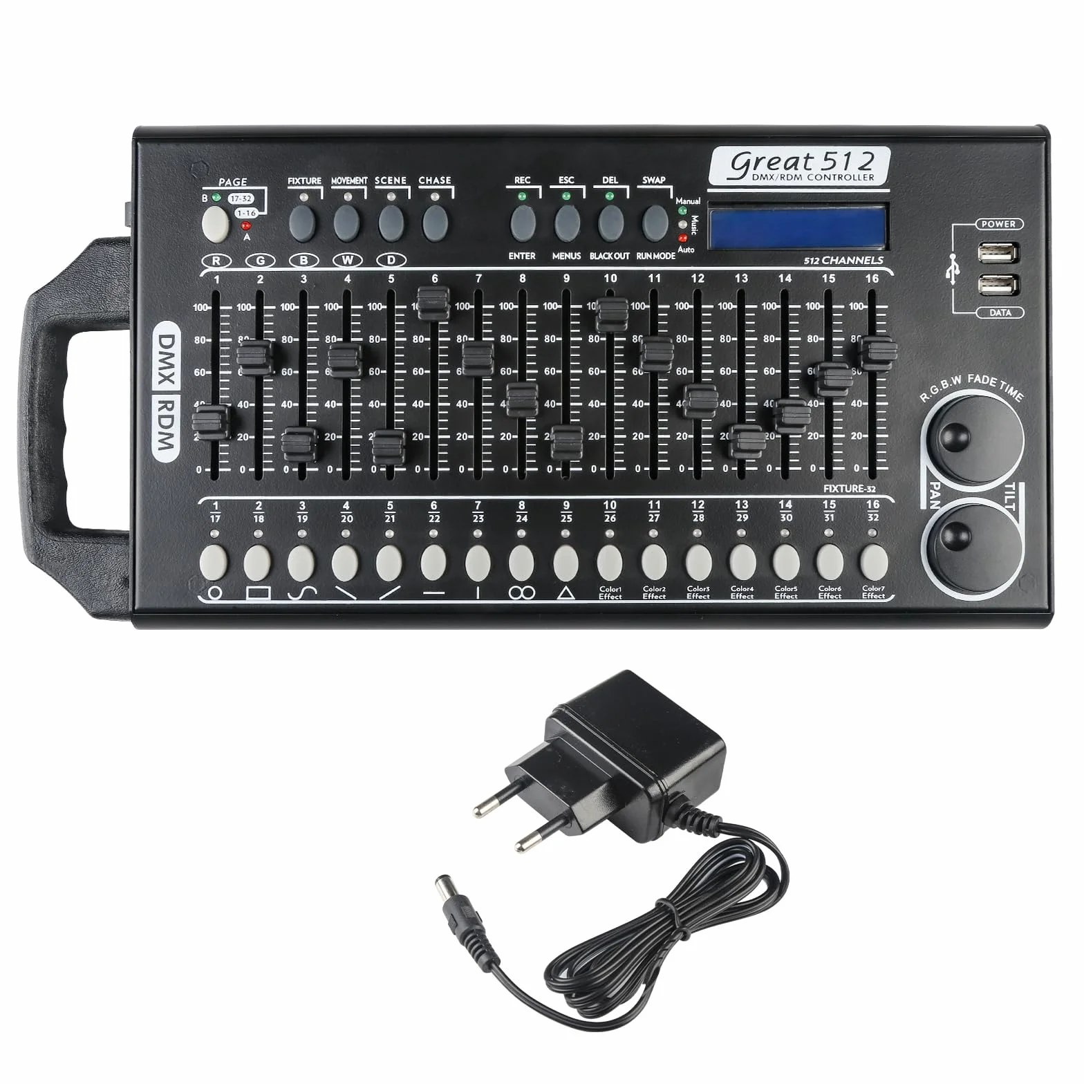 Controlador Dmx 512 Canales Dmx512 Controlador para Iluminación de Escenario, Mezcladores de iluminación Mesa Controladora de Luces Consola, Dmx Controller Con Programa Integrado y Función de Dip RDM