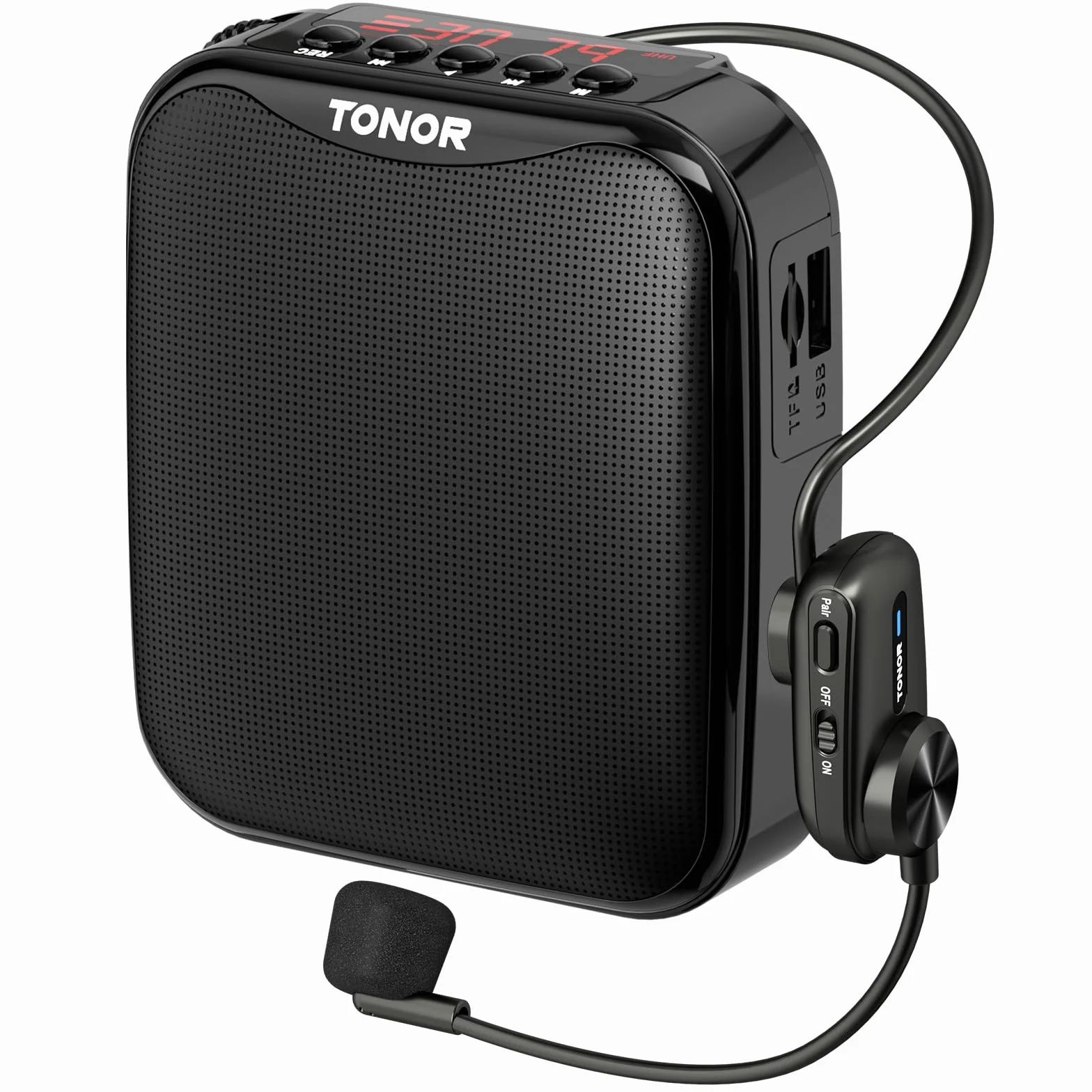 TONOR 15W Wireless Altavoz con Microfono Inalambrico，Amplificador de Voz Bluetooth Portátil, PA Sistema de Microfono Recargable para Profesores, Guías Turísticos, Entrenadores Deportivos, 25 m,K11