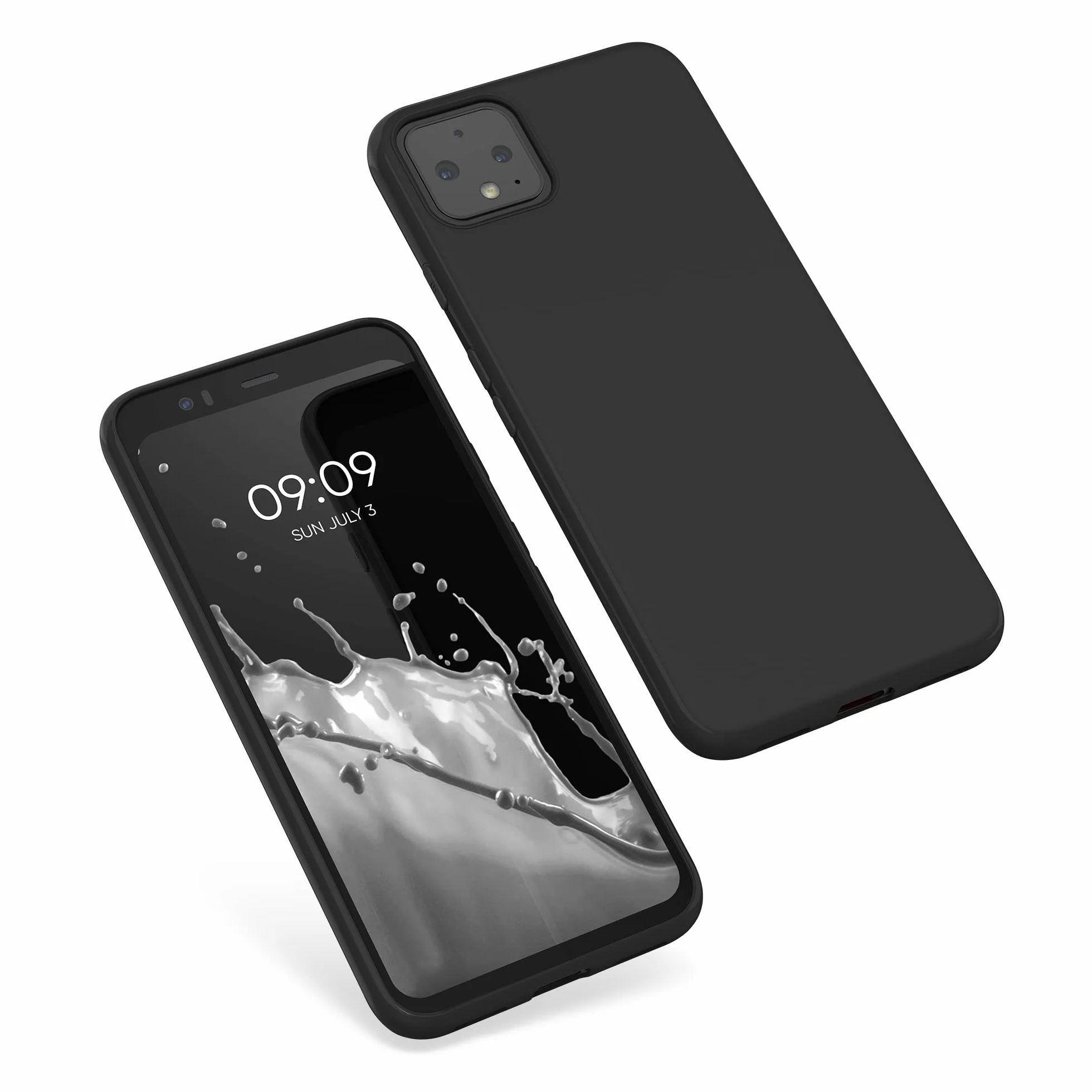 Funda kwmobile para Google Pixel 4 Carcasa TPU Silicona Negro Mate