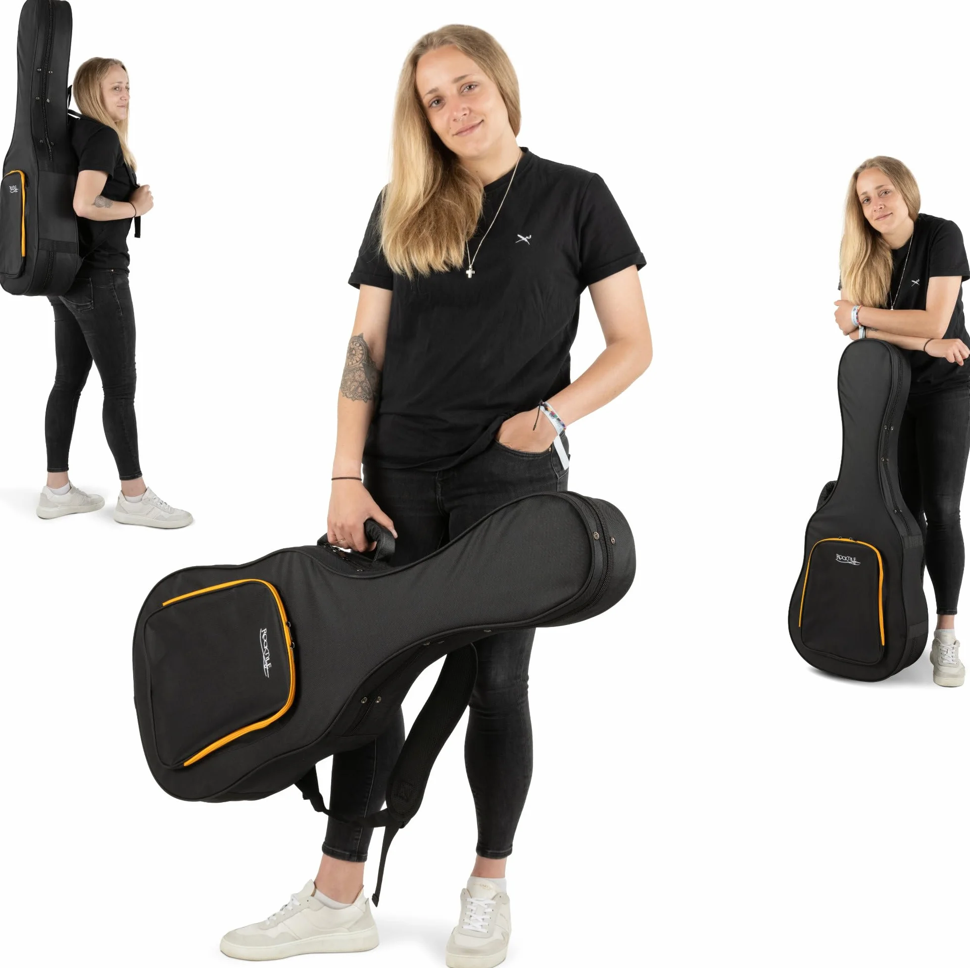 ROCKTILE KGSC-5122BK Funda Suave para Guitarra Clásica - Estuche Ligero y Práctico para Todas Las Guitarras De Concierto