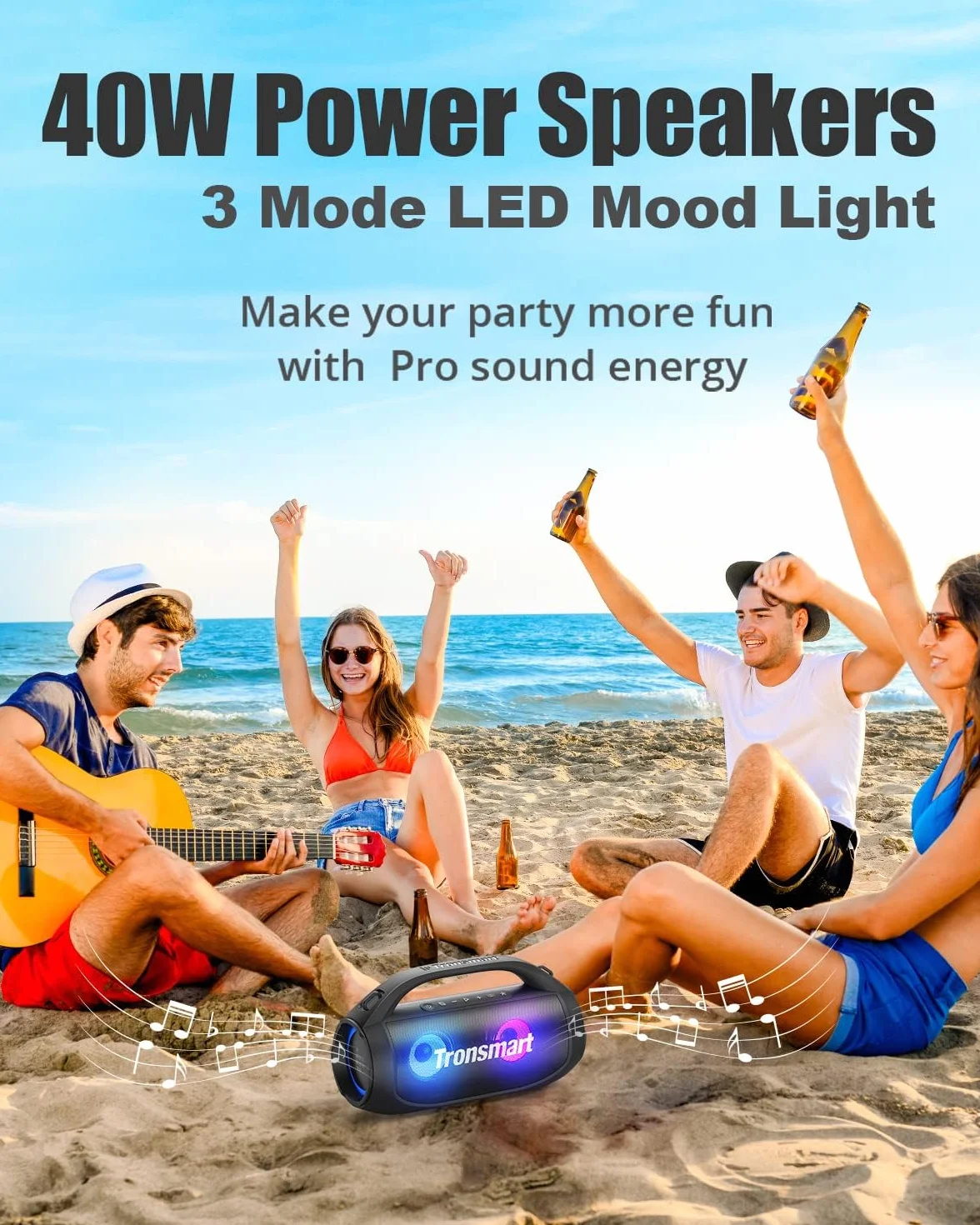 Tronsmart Bang SE Altavoz Bluetooth 40 W IPX6 24 Horas Autonomía Bluetooth 5.3 AUX Micro SD