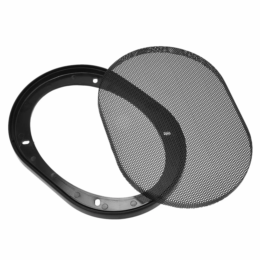 sourcing map Altavoz Rejilla Cubierta 5,94x8,27 Pulgada Malla Decorativa Cuadrada Subwoofer Guardia Protector Negro 2 Piezas