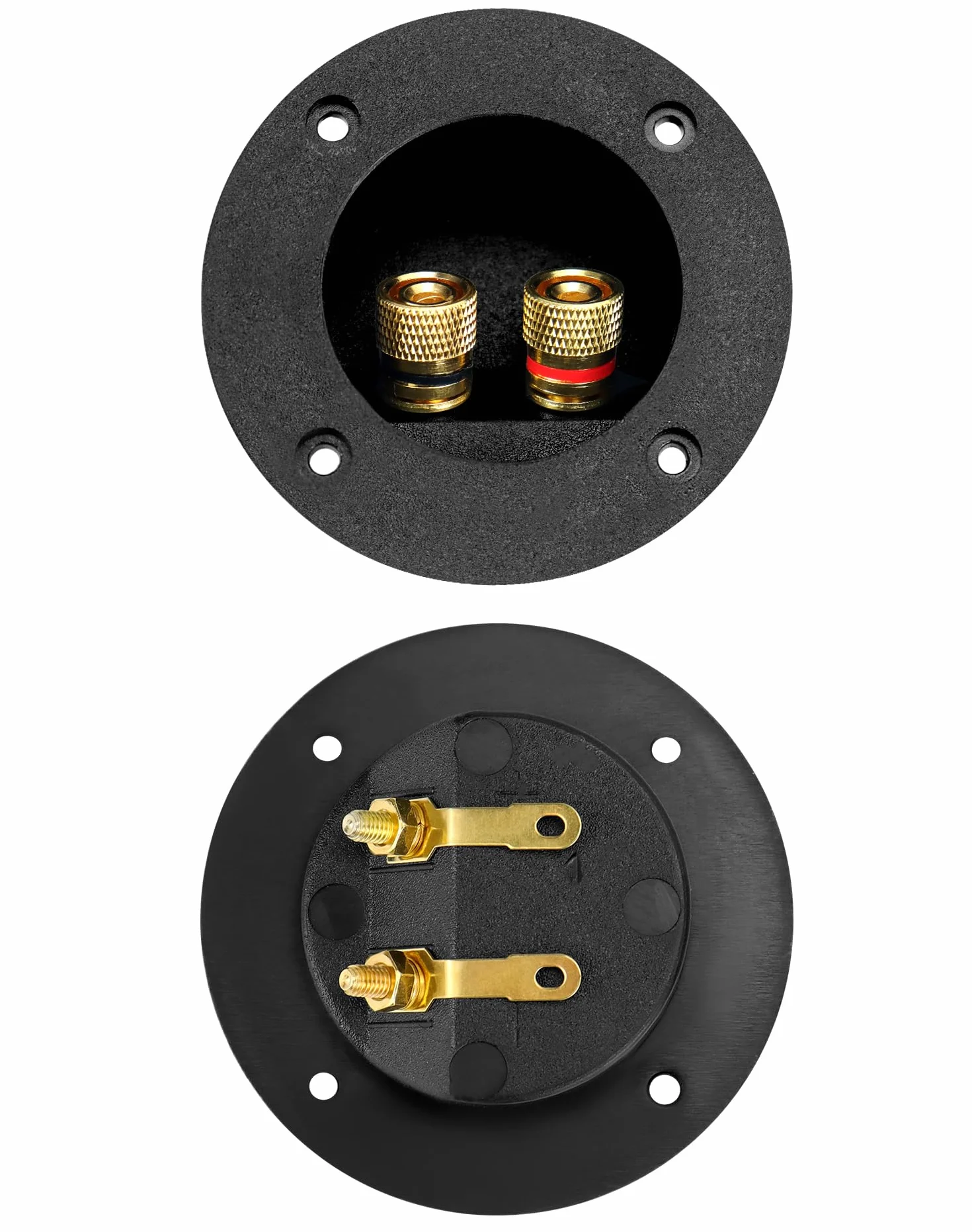 QWORK® 2 Piezas Terminal Altavoz Conector de Terminal de Caja de Altavoz, 2 Vías Terminal Altavoz Conectores de Copa de Resorte Redondos