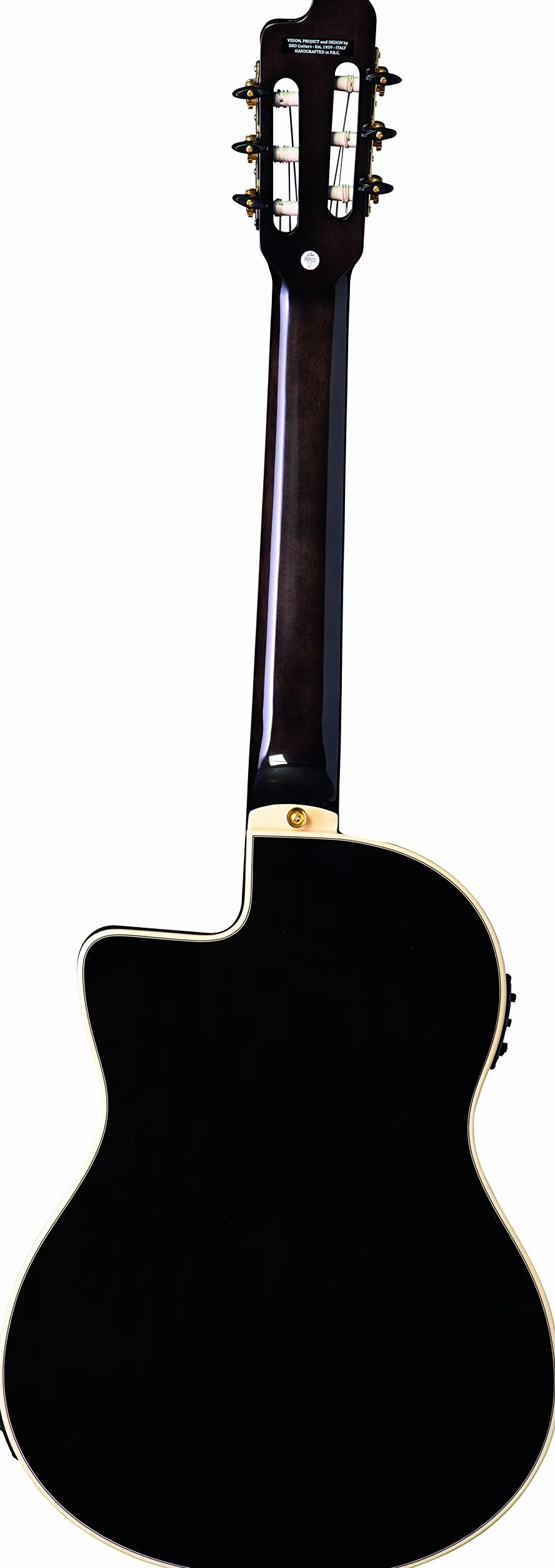 EKO GUITARS – NXT NYLON N100CE SEE THROUGH BLACK, Guitarra Clásica Cutaway Electrificada, Tapa Abeto, Aros, Fondo y Mástil Caoba, Diapasón South American Roupanà, Escala 650 mm, Color Negro